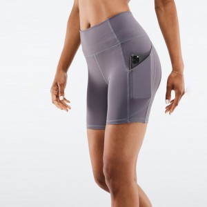 8 Year Exporter Custom Yoga Bra -
 Ladies Sports Gym Compression Fitness Workout High Waist Side Pocket Yoga Shorts For Women – AIKA