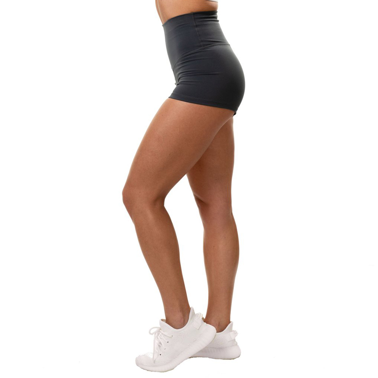 High Quality Four Way Stretch Custom Printing High Waist Yoga Booty Shorts For Women detail pictures