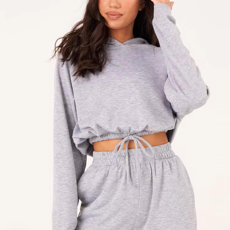 OEM ODM Custom Wholesale Lightweight Color Block Hoodies Cropped Women Pullover Hoodies