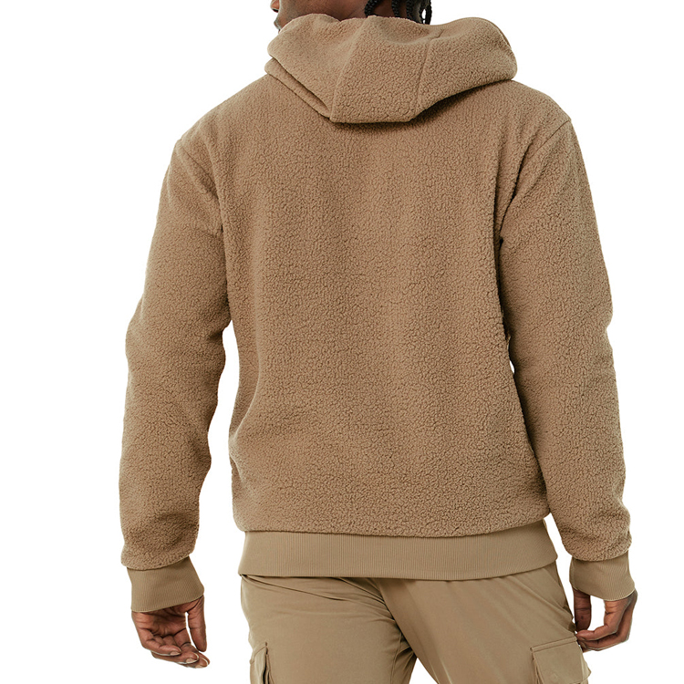 Heavyweight Custom Winter Workout Pullover Plain Sports Fleece Hoodies For Men detail pictures