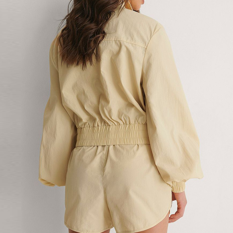 Wholesale 100% Polyester Outdoor Custom Fitness Full Zip Up Track Sports Jackets For Women detail pictures