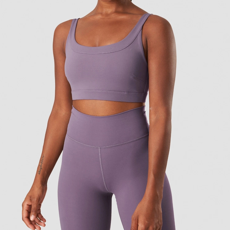 High Quality Four Way Stretch U Neck Design Custom Logo Women Sports Yoga Bra
