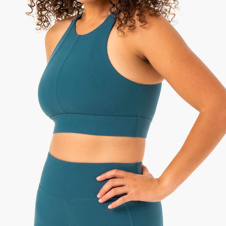 New Trendy Custom Back Key Hole High Impact Adjustable Strips Yoga Sports Bra For Women