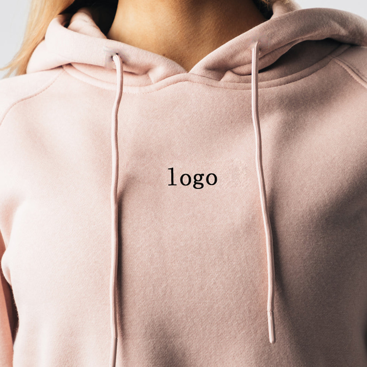 Wholesale Raglan Sleeve Gym Fitness Women Cotton Blank Crop Hoodies Custom Logo detail pictures
