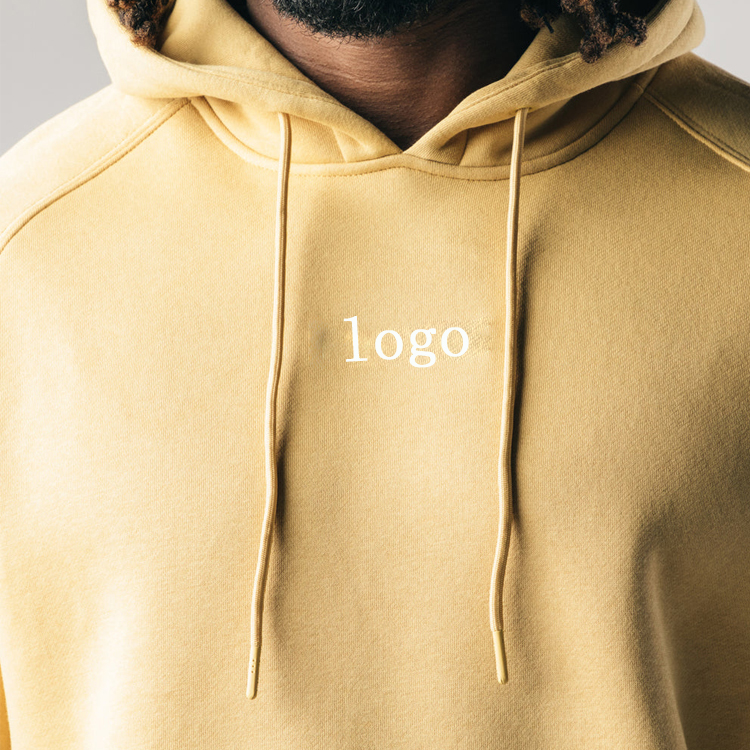 French Terry Cotton Raglan Sleeve Men Workout Pullover Custom Hoodies With Pocket detail pictures