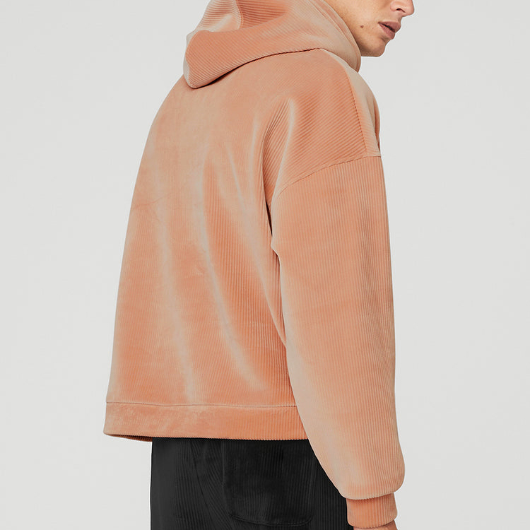 Wholesale Heavyweight Custom Winter Workout Pullover Velour Baller Hoodies For Men detail pictures