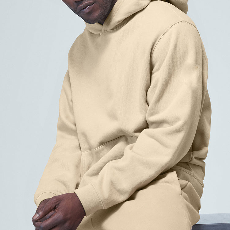 Wholesale Custom 400gsm Cotton Polyester Oversize Pullover Blank Hoodies For Men detail pictures