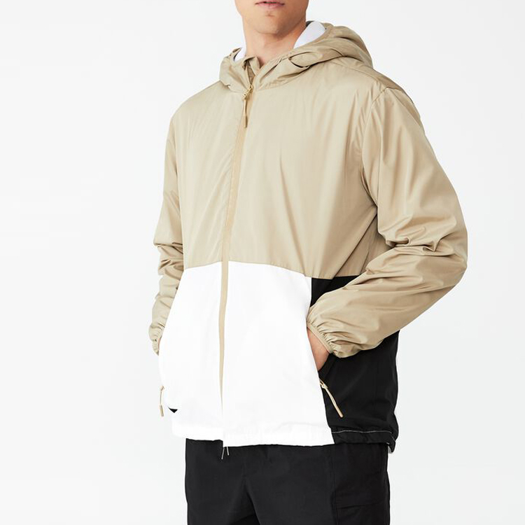 High Quality Lightweight 100%Polyester Color Block Men Full Zip Up Active Sports Jacket detail pictures