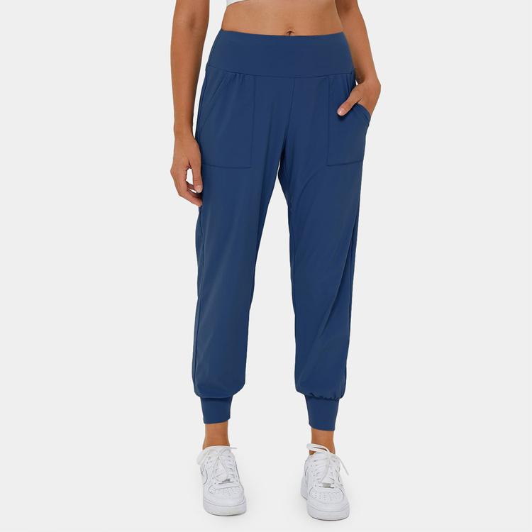 Skinny Polyester Spandex Custom Logo Sweat Pants Elastic Waist Joggers For Women Active Wear