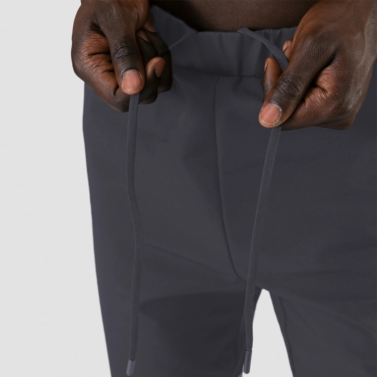 High Quality Nylon Slim Fit Track Pants Custom Men Sports Jogger Pants With Zipper Bottom detail pictures