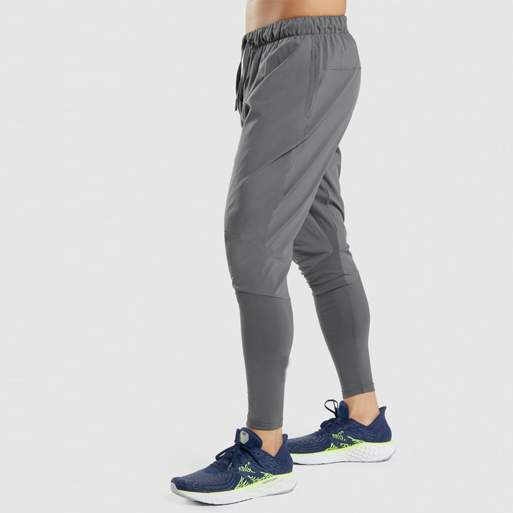 Quick Dry Polyester Sports Pants Waist Pocket Custom Slim Fit Jogger Pants For Men detail pictures