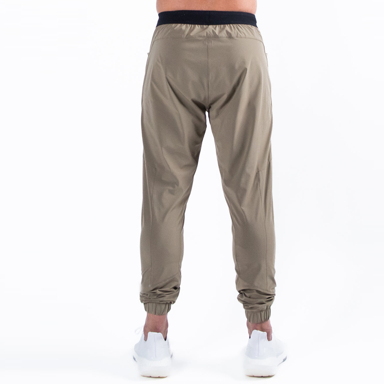 New Trendy 100% Polyester Custom Elastic Waist Men Track Jogger Pants With Elastic Bottom detail pictures
