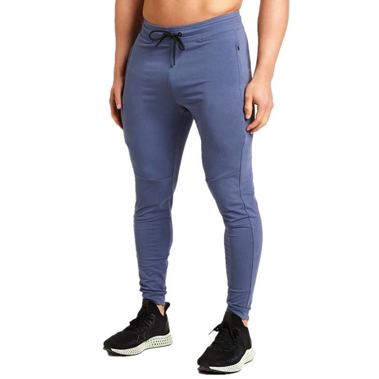Wholesale High quality Custom Cotton Workout Men Slim Fit Gym Joggers With Zipper Pocket
