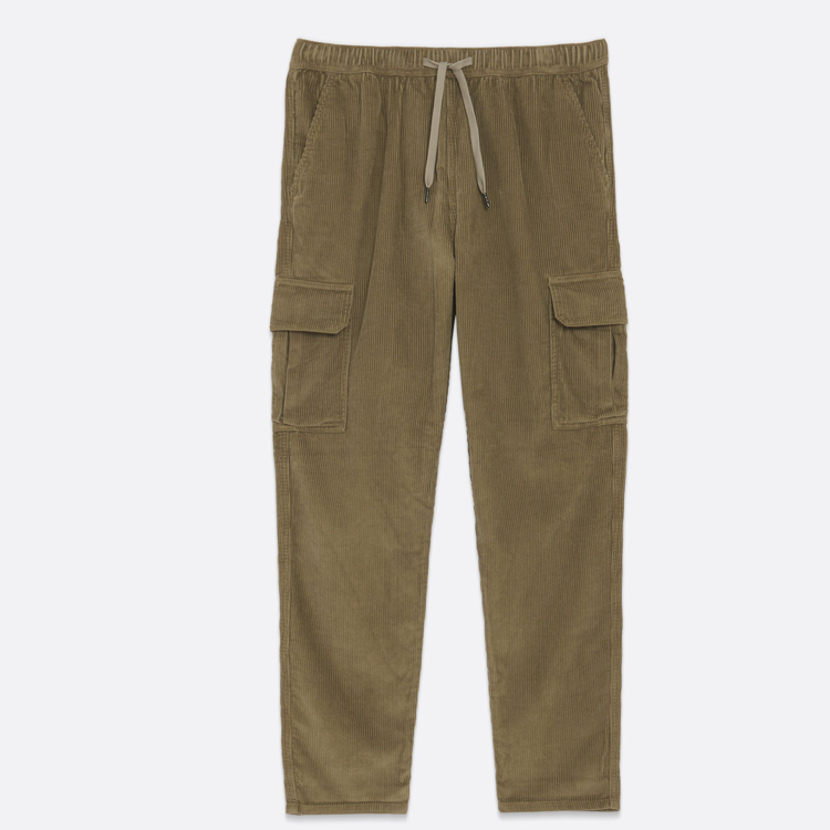 New Trendy Winter Drawstring Waist Velvet Workout Cargo Pants For Men Streetwear detail pictures