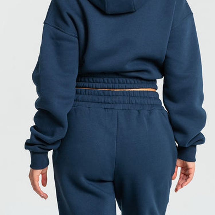 Soft French Terry Cotton Drawstring Waist Loose Fit Sweat Pants Custom Women Joggers detail pictures