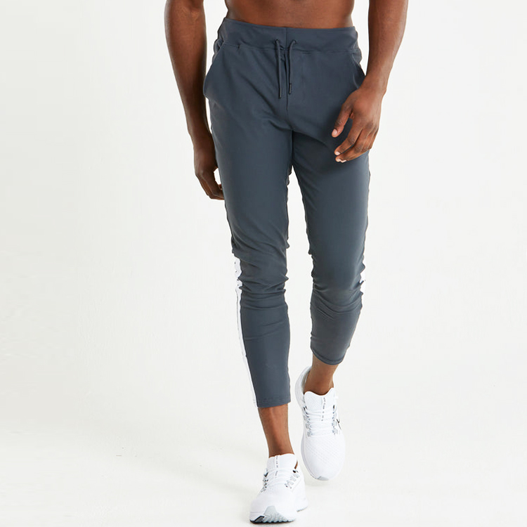 Wholesale Drawstring Waist Contrast Calf Workout Sports Sweat Jogger Pants For Men