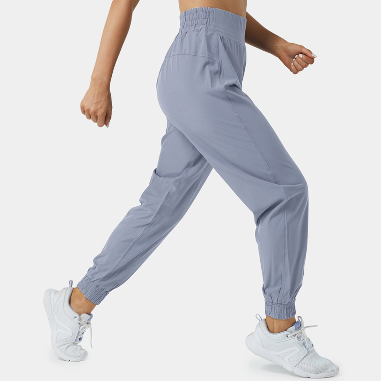 Wholesale Lightweight Elastic Waist Fitness Sports Nylon Jogger Track Pants For Women detail pictures