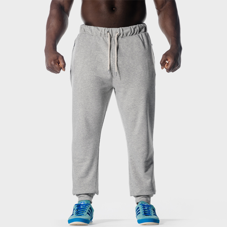 Wholesale Breathable Drawstring Waist Men Cotton Gym Jogger Pants With Zipper Pocket