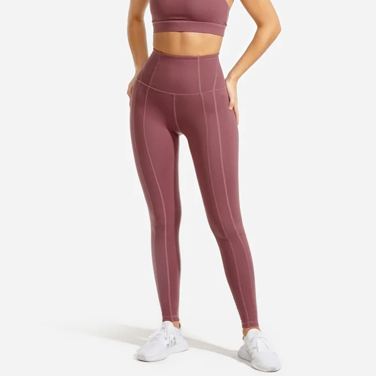 High Quality Stretchable Custom Logo High Waist Workout Gym Sports Women Yoga Pants detail pictures
