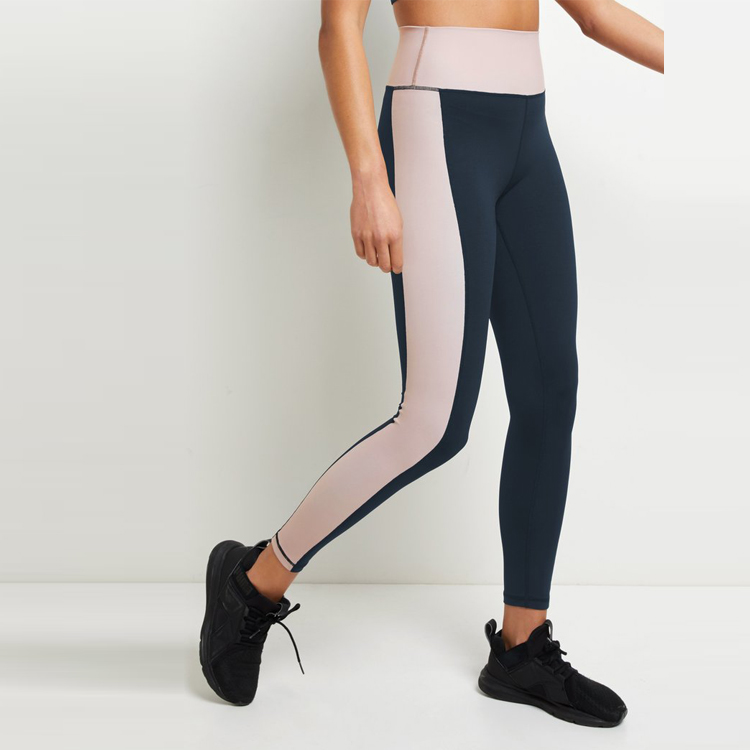 Wholesale Ladies Color Block High Waist Workout Custom Yoga Legging Pants For Women