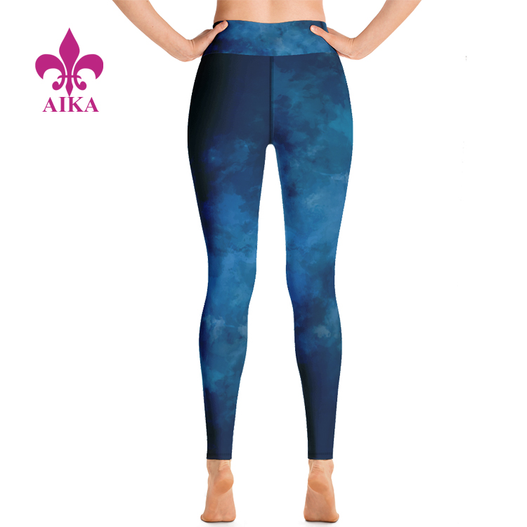 OEM Eco-friendly High Waist Workout Tie Dye Sports Women Yoga Tights Fitness Leggings detail pictures