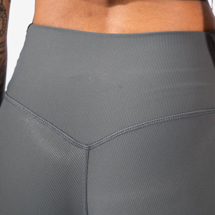 OEM Yoga Wear Tights Gym Fitness Sports High Waist Workout Ribbed Leggings Pants For Women detail pictures