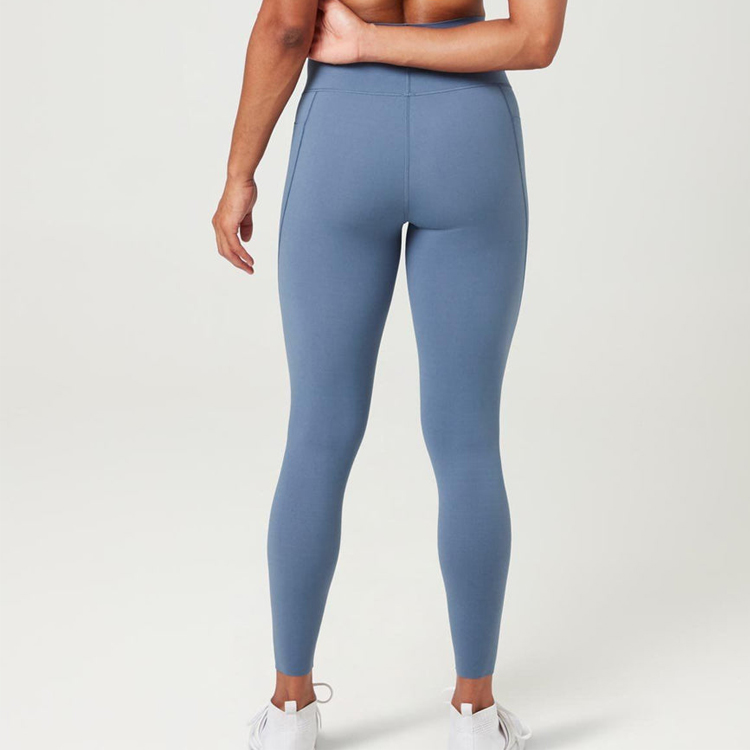 Four Way Stretch High Waist Yoga Tights No Front Seam Gym Leggings With Phone Pocket detail pictures