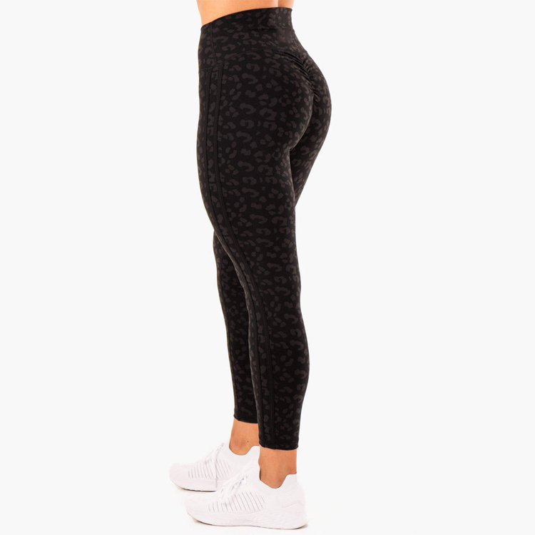 China Manufacture Leopard Printing High Waist Scrunch Gym Tights Yoga Leggings For Women