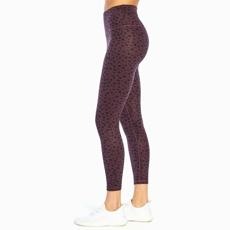 Custom Sublimated Printing High Waist Gym Pants 7/8 Yoga Tights Leggings For Women detail pictures
