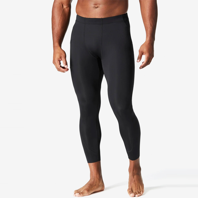 Custom Fitness Sports Active wear Mens Gym Tights Black Leggings With Pocket