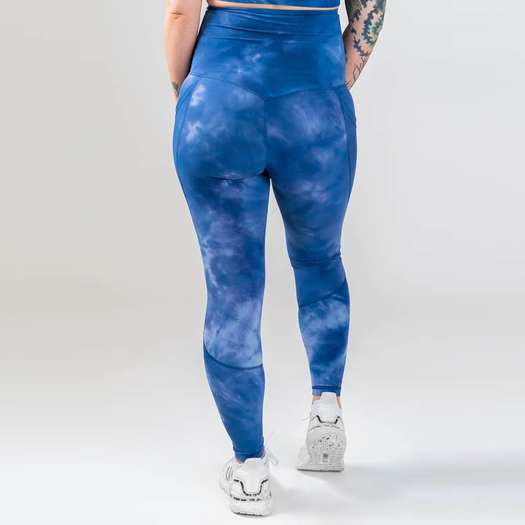 Eco Friendly Stretch Sports Gym High Waist Tie Dye Maternity Yoga Leggings For Women detail pictures