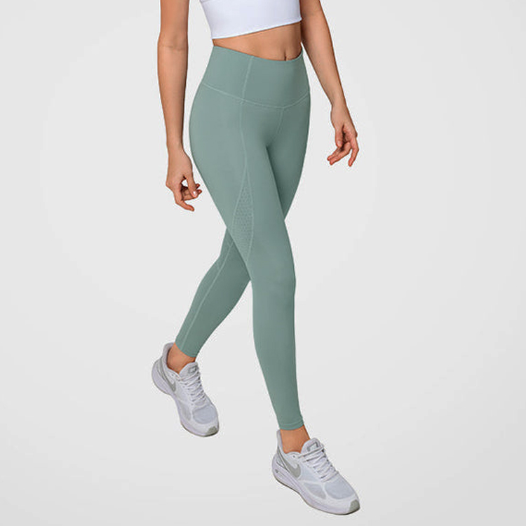 Wholesale Custom High Waist Airhole Running Women Yoga Sports Leggings Gym Tights detail pictures