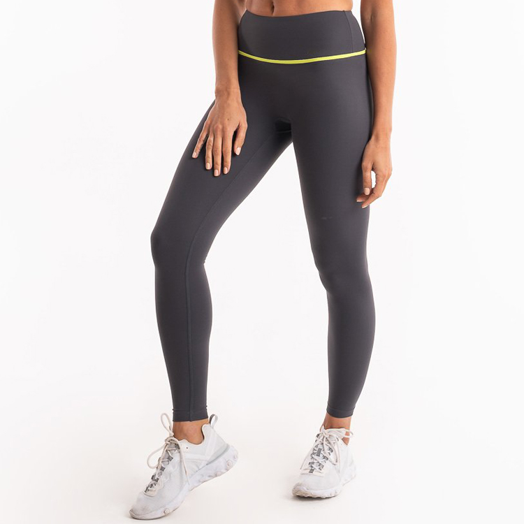 Custom Contrast Strip High Waist Sports Fitness Tights Leggings Women Yoga Pants