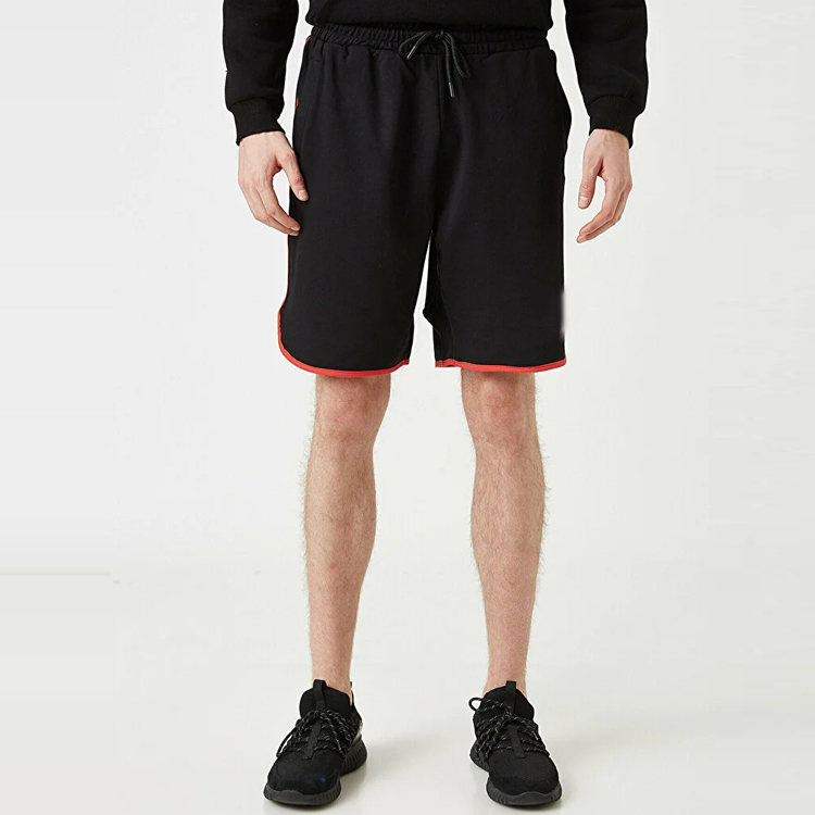Wholesale Drawstring Waist Contrast Piping French Terry Cotton Jogger Sweat Shorts For Men
