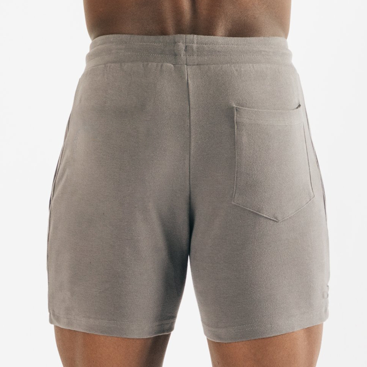 High Quality French Terry Cotton Drawstring Waist Men Slim Fit Workout Sweat Shorts With Pockets detail pictures