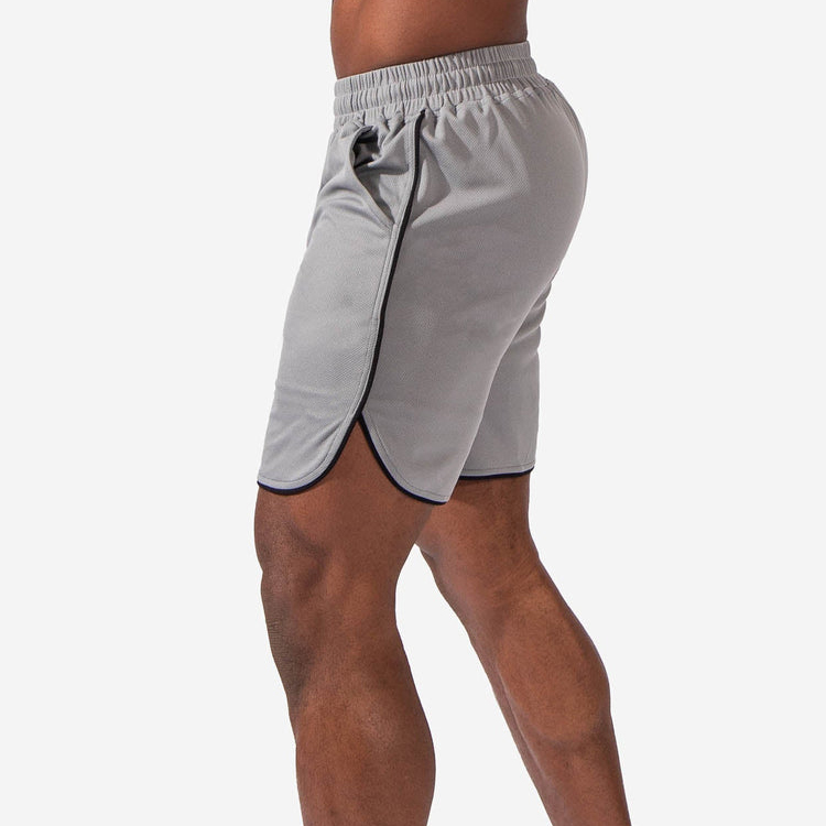 Moisture Wicking 100% Polyester Elastic Waist Men Basketball Gym Shorts With Pocket detail pictures