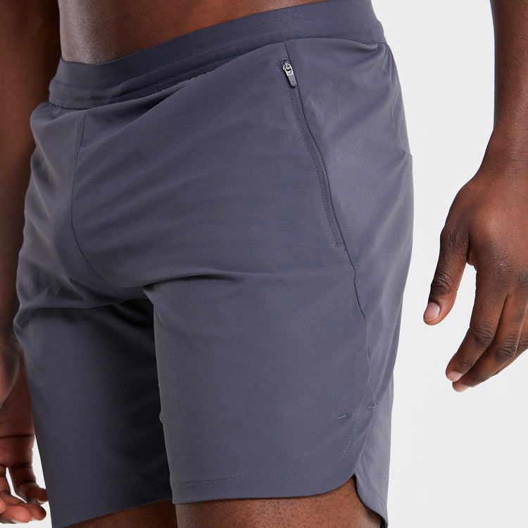 Wholesale Drawstring Side Split Custom Sports Men Athletic Shorts With Waist Pocket detail pictures