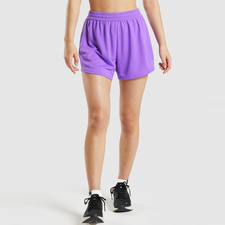 Factory Price Elastic Waist Sports Athletic Loose Mesh Running Shorts For Women