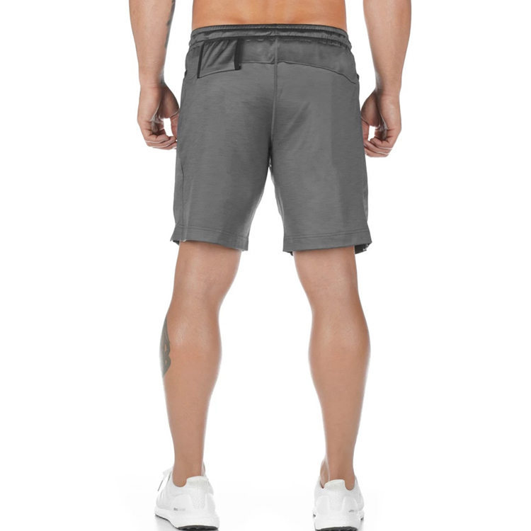 Custom Sweat Wicking Polyester Drawstring Waist Gym Running Shorts For Men detail pictures