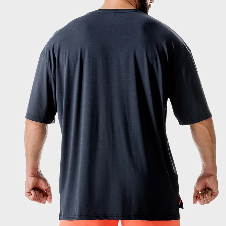 Custom Logo Printing Polyester Oversized Plain Fitness Blank Sports T shirts For Man detail pictures