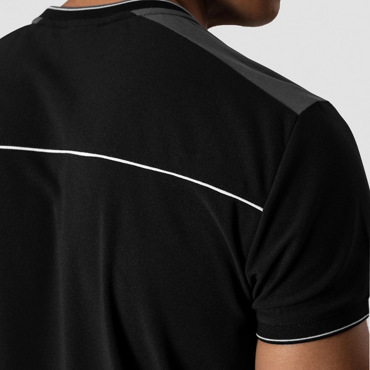 Sweat Wicking Color Block Workout Blank Gym T Shirt Men Custom Polo T Shirts detail pictures