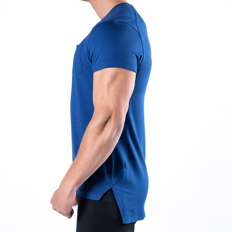 Muscle Fit Short Sleeve Custom Logo Men Blank Workout Plain Cotton T Shirts detail pictures