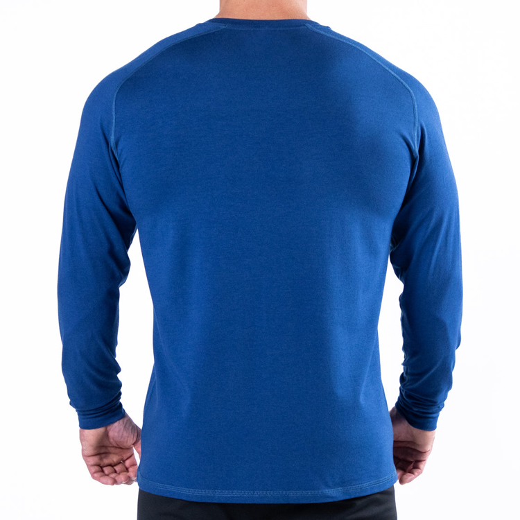 OEM Quick Dry Four Way Stretch Polyester Gym Plain Long Sleeve Men T Shirts Custom Printed detail pictures