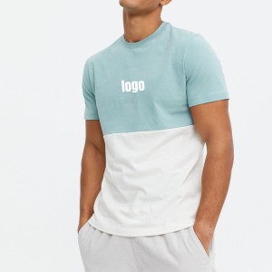 OEM/ODM Manufacturer Casual T Shirts -
 Hot Sales Workout Wear 95% cotton 5% spandex Men Color Block Shorts Sleeve Blank Fitness T Shirt – AIKA