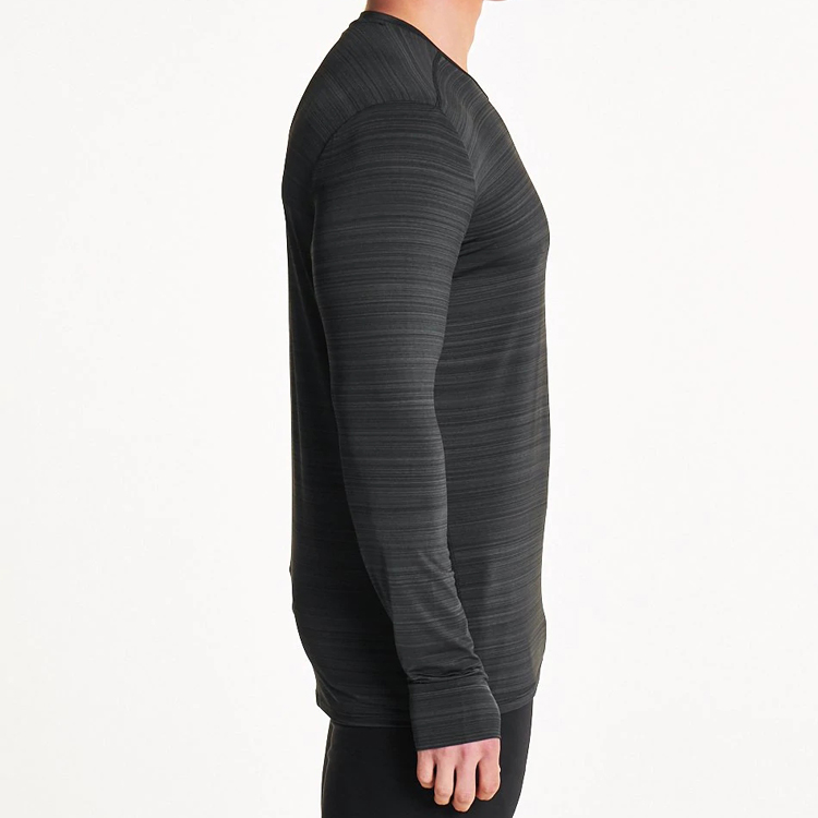 Custom Polyester Workout Men Gym Plain Long Sleeve T Shirts With Thumb Hole detail pictures