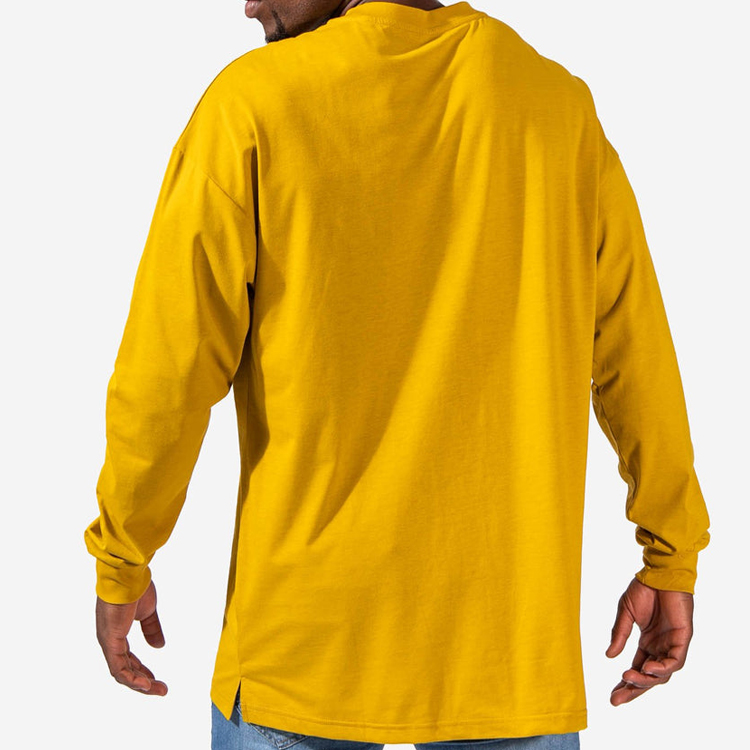 High Quality Custom Printing Workout Cotton Oversized Long Sleeve T Shirts For Men detail pictures