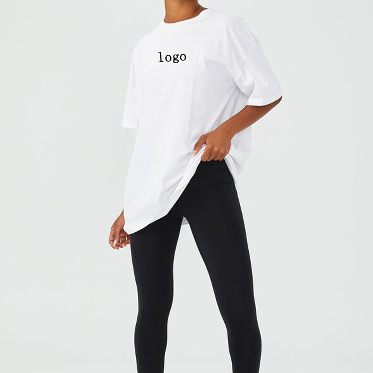 High Quality 100% Cotton Active Oversized White T Shirts Custom Logo For Women