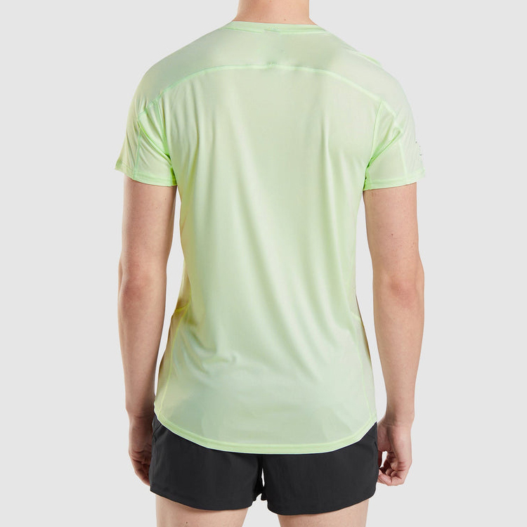 Wholesale Quick Dry Polyester Mesh Panel Slim Fit Workout Plain Gym T Shirts For Men detail pictures