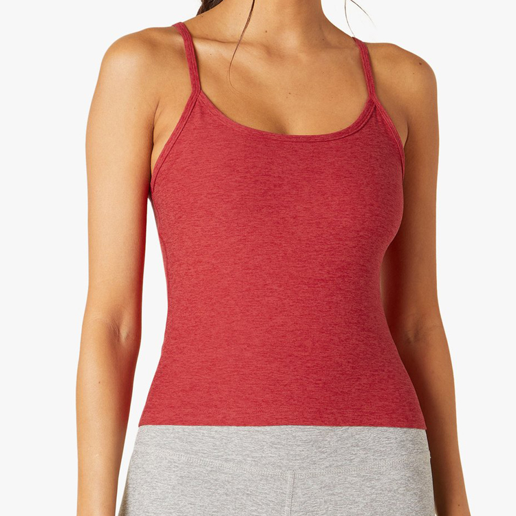 Wholesale Ladies Workout Sports Singlet Women Custom Logo Slim Fit Plain Gym Tank Tops detail pictures