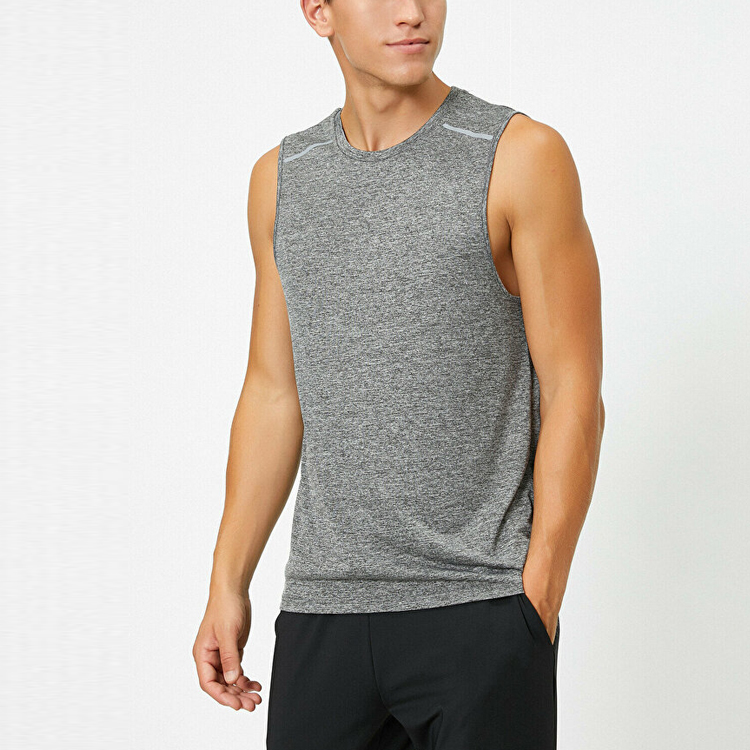 Sports Gym Wear Four Way Stretch Quick Dry Polyester Reflective Stripe Slim Fit Training Gym Tank Top
